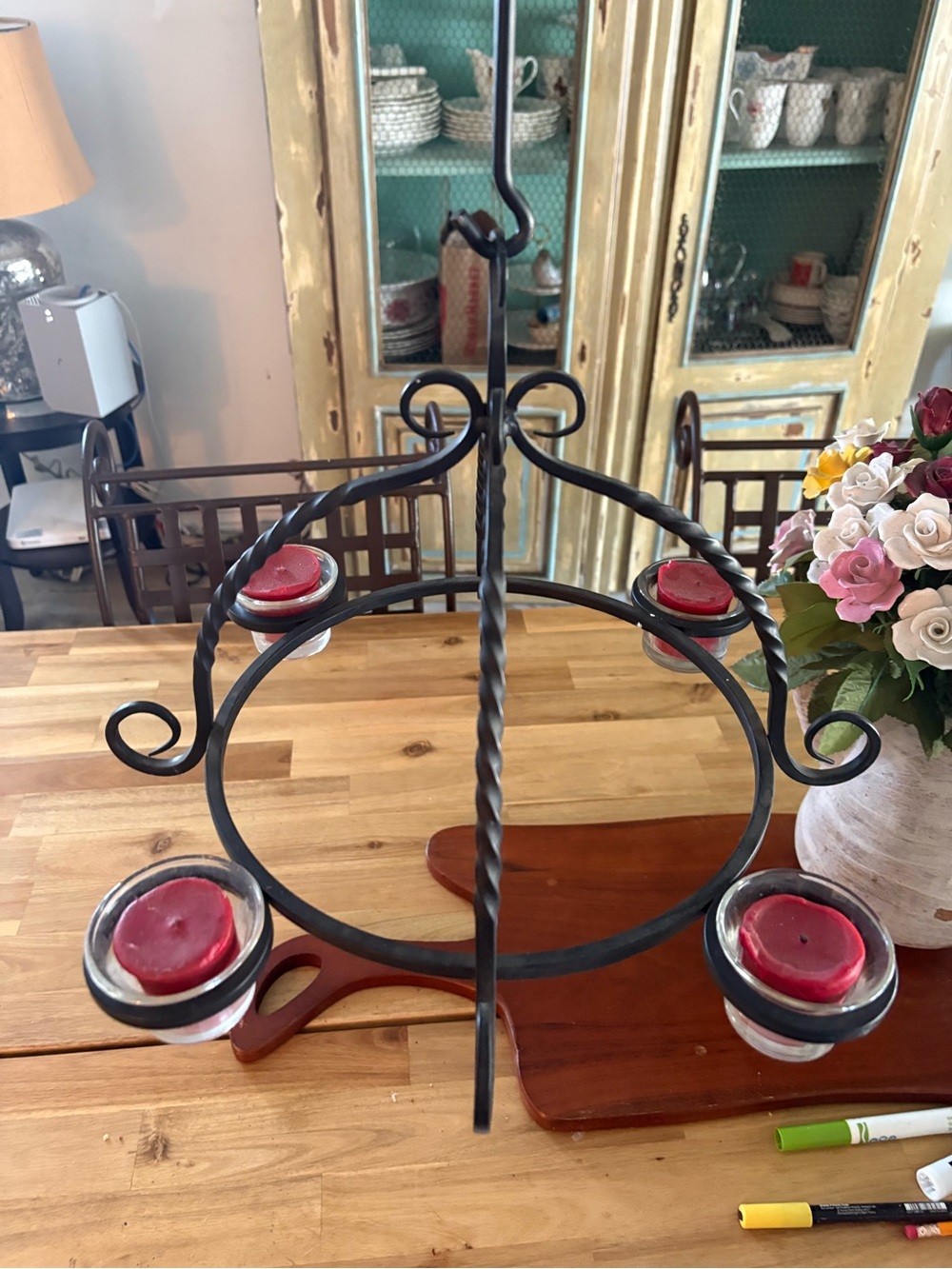 PartyLite Black Metal Candle Holder chandelier